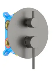 Aquatek AQ1347BGM AQ1347BGM ЕВРОПА смеситель для ванны 3 режима (внешняя и скрытая часть), оружейная сталь (шлиф. черный хром) фото