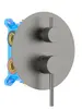 Aquatek AQ1347BGM AQ1347BGM ЕВРОПА смеситель для ванны 3 режима (внешняя и скрытая часть), оружейная сталь (шлиф. черный хром)