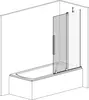Radaway 10109538-54-01R Шторка для ванны Furo PND II Black 53,8*150 прозрачное 8 мм правая 1/2 черный
