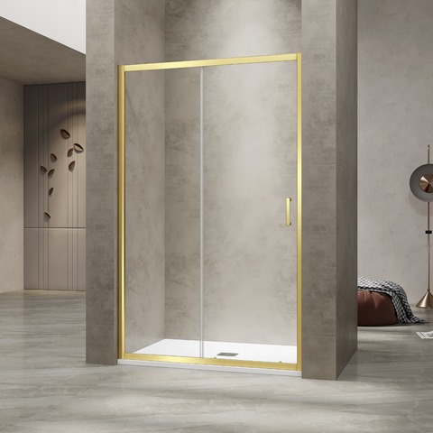 RGW 030811416-16 Душевая дверь 160*195 RGW PA-114-Gb Золото браш/Прозрачное/6 мм (158-162) (EasyClean)