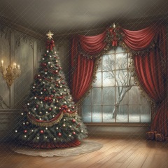 Зимний сюжет с окном №1