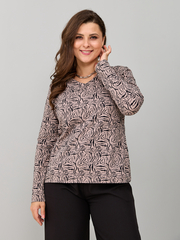 Лонгслив ЛНкл-080/бежевый-зебра