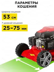 Газонокосилка бензиновая DDE LM 53-70 D (7,0 л.с. шир 53 см выс 25-70 мм сборник самоход) (Арт. 791-936)