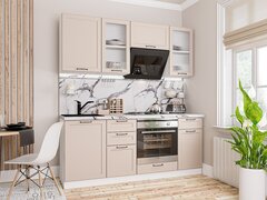 Прямая модульная кухня Барселона-02 Кашемир - Белый 2140*1900*600