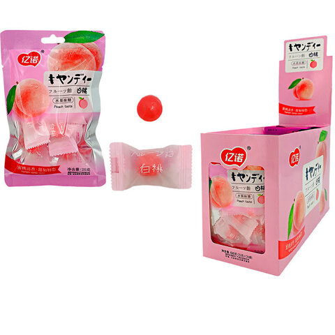 Фруктовые конфеты со вкусом персика Yinuo 1кор*12бл*20шт, 25гр