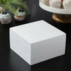 Фальш ярус для торта, Квадрат 25 см, высота 20 см (пенопласт)