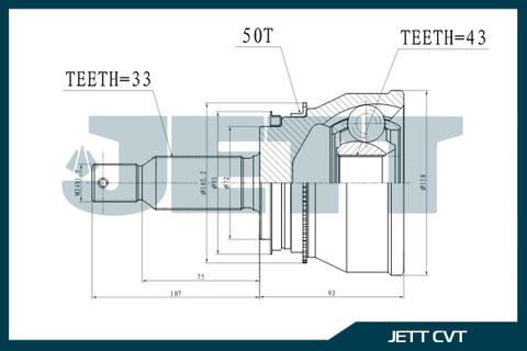 ШРУС внешний JETT V41-1048 ABS