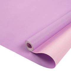 Упаковочная бумага крафт, Однотонный, Розовый/Сиреневый, двухсторонний, 0,7*9 м