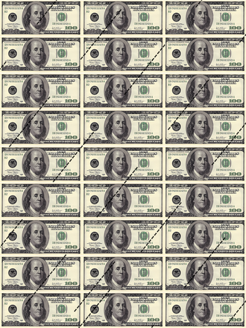 Вафельная картинка Доллары, 6.5*3 см