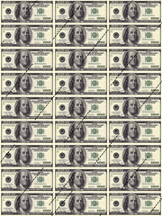 Вафельная картинка Доллары, 6.5*3 см