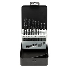Набор сверл по металлу 1-10мм 19шт DIN338 HSS-R 118° (мет. кейс) Terrax by Ruko A205210