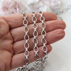 Цепочка 8*7 мм, родий, 50 см, А165