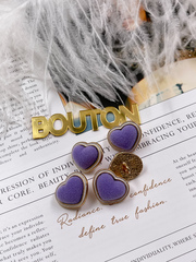 Пуговицы Сердечки бархатные фиолетовые