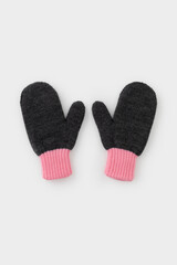 варежки  для девочки КВ 10025/ш/серый,яр.розовый