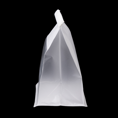 Пакет с прямоугольным дном 15*19*12 см с окном и зажимом, белый