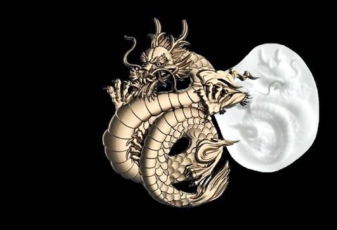 Силиконовый молд № 0311 Китайский дракон - левый