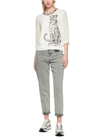 Marc Cain Sports Футболка из хлопка с леопардовым деталями и принтом