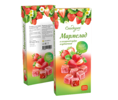 Мармелад 200 г клубничный в сахарной пудре СЛАДАРТ.