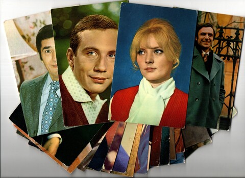 №41 Открытки Артисты и актёры СССР 1970–1980-е г. 25 штук. Цветные, чистые, без повторов