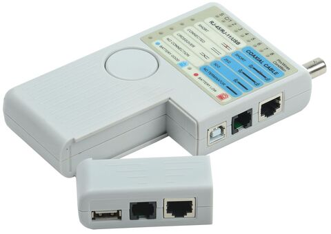 ITK Тестер для витой пары 4в1 RJ45/RJ11/BNC/USB с элем. пит.