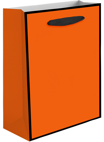 Пакет подарочный M вертикальный, Премиум, Оранжевый, 33*28*10 см (Д*В*Ш), 1 шт.