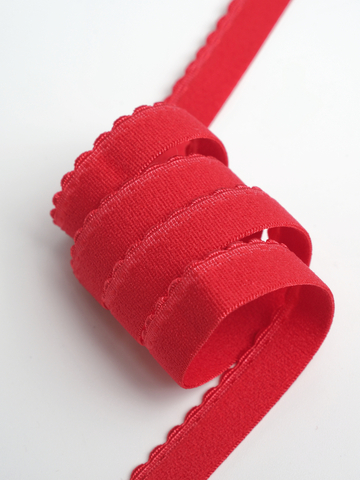 Резинка отделочная красная ажурная ширина 12 мм с учетом фестона