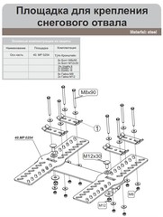 Площадка для крепления снегового отвала UTV (быстросъем) STORM MP 0254