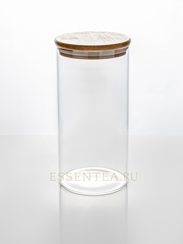 Банка стеклянная с бамбуковой крышкой 1400 мл