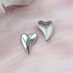 Подвеска (спейсер) Сердце 20*17 мм, родий, П872