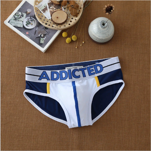 Мужские трусы брифы с белой резинкой ADDICTED Blocking Color Hips White-Navy