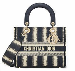 Сумка Dior Lady D-lite, модель среднего формата темно-синий