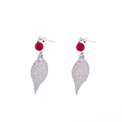 Серьги листья Ester Bijoux Амарант F714-S BW