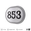 Номерок на дверь квартиры 853, для кабинета, офиса, шильдик 9 х 7 см, серебристый, Айдентика Технолоджи