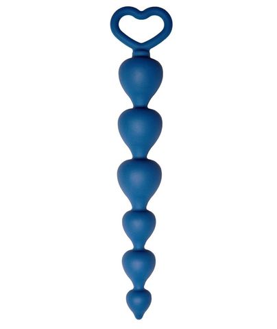 Синяя анальная цепочка Heart Ray - 17,5 см. - Le Frivole Core collection 05512