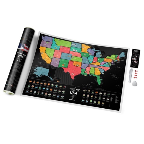 Скретч Карта Travel Map USA Black