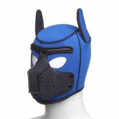 Синяя неопреновая БДСМ-маска Puppy Play - 