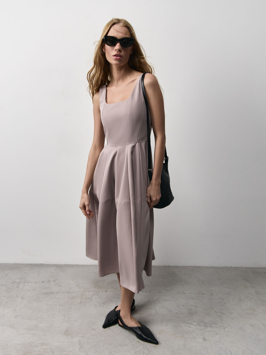 Long-fit sundress Emily with pintucks