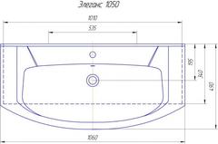 Тумба MISTY Престиж - 105 прямая белая золотая патина c умывальником