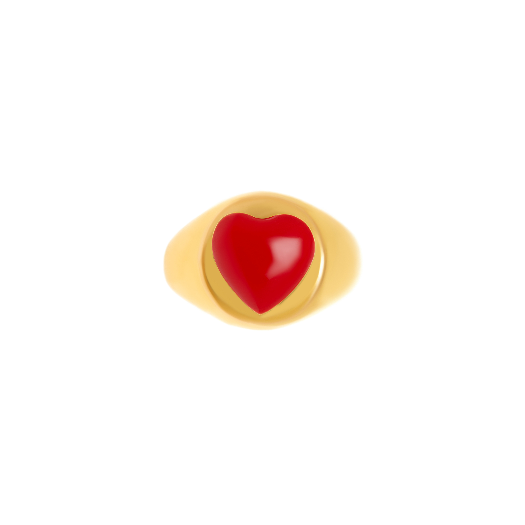 Кольцо Gold Red Heart Ring