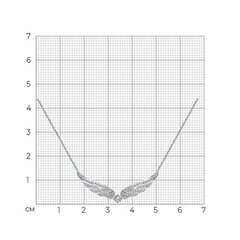 1070177-3 - Колье с подвеской Крылья из белого золота с бриллиантами SVOBODA | Бриллианты