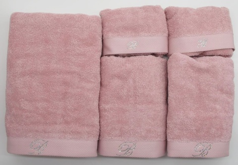 Набор полотенец 5шт Blumarine Benessere темно-розовый