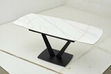 фото 1 Стол ALATRI 120 MATT WHITE MARBLE SOLID CERAMIC / BLACK, DISAUR на profcook.ru