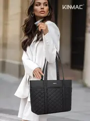 Сумка шоппер с отделением для ноутбука (Стеганый черный)