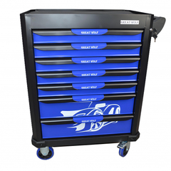 Инструментальная тележка GW-7ST Blue (Great Wolf ) 7 ящиков, увеличенные колеса с тормозом, ЦЗ