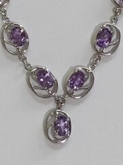 Аметист микс (колье из серебра)