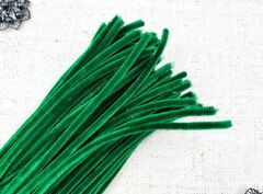 Проволока шенил/синель для рукоделия 6 мм, 30 см, зелёный