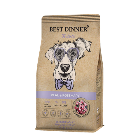 Best Dinner Holistic Adult Sensible Hypoallergenic All Breeds VEAL&ROSEMARY для собак