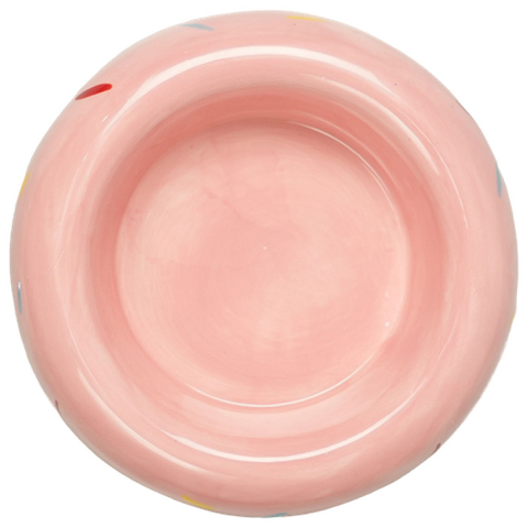 Миска Mr.Kranch Bamboo Пончик керамическая розовая на бамбуковой подставке 250 мл