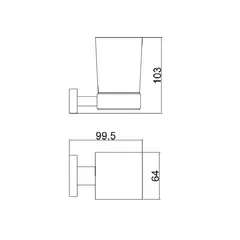 Стакан стеклянный с держателем BELZ B90306, черный