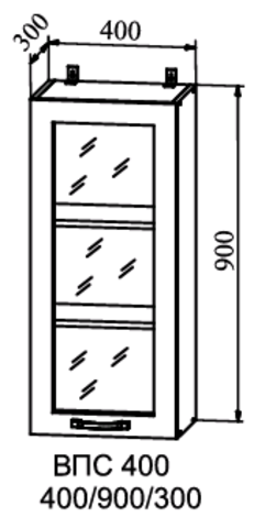 Кухня Гарда шкаф верхний стекло высокий 400